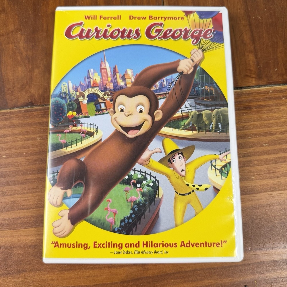 Curious George Movie DVD Will Ferrell Drew Barrymore Animated Kids Film